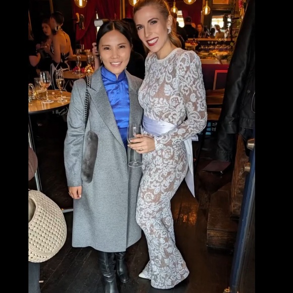 Nadine Marni Bella White lace Jumpsuit size S/M - Picture 7 of 9